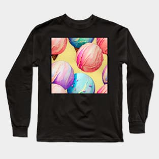 Watercolor ice cream pattern Long Sleeve T-Shirt